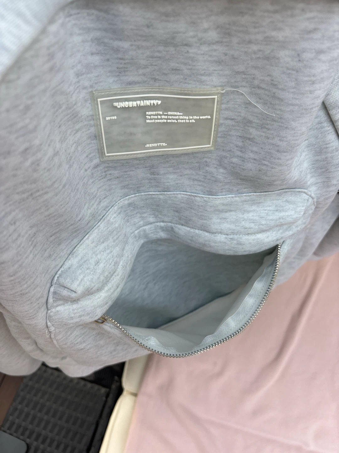XL Grey Hoodie Backpack - photo 5