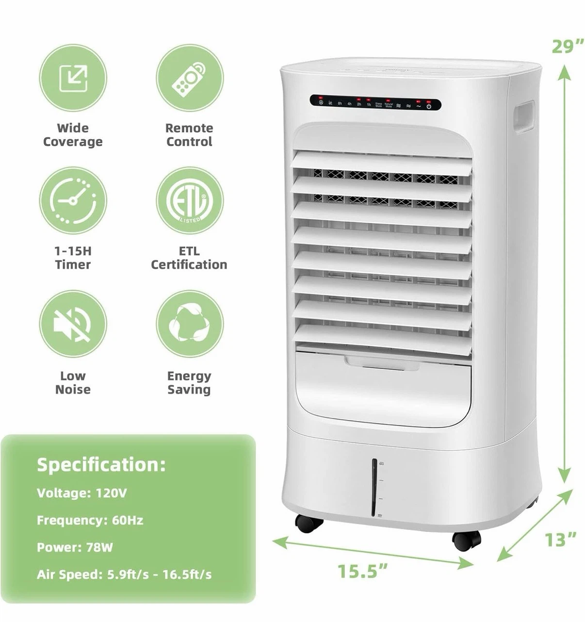 New!! Portable 3 in 1 Air Cooler Fan - photo 5