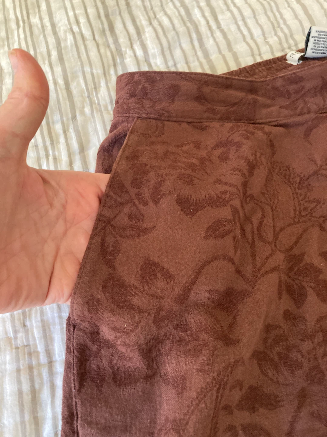 Women's Wide Leg Damask Linen Pants - photo 2