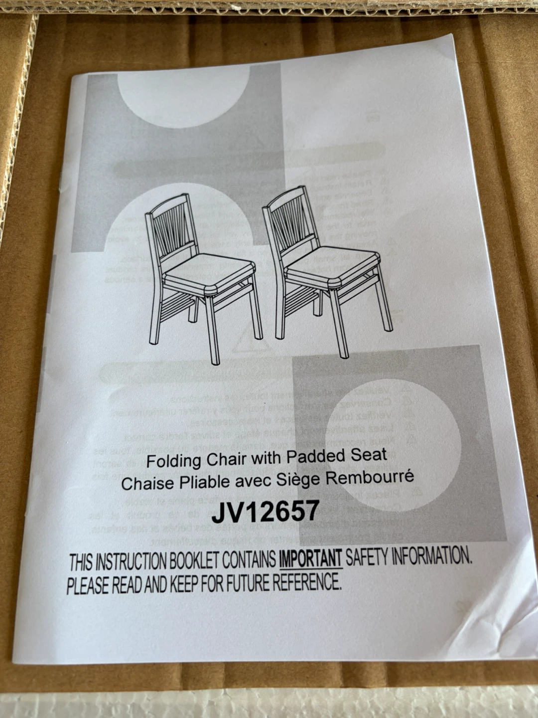 New! Wood Folding Dining Chair with Padded Seat - photo 2