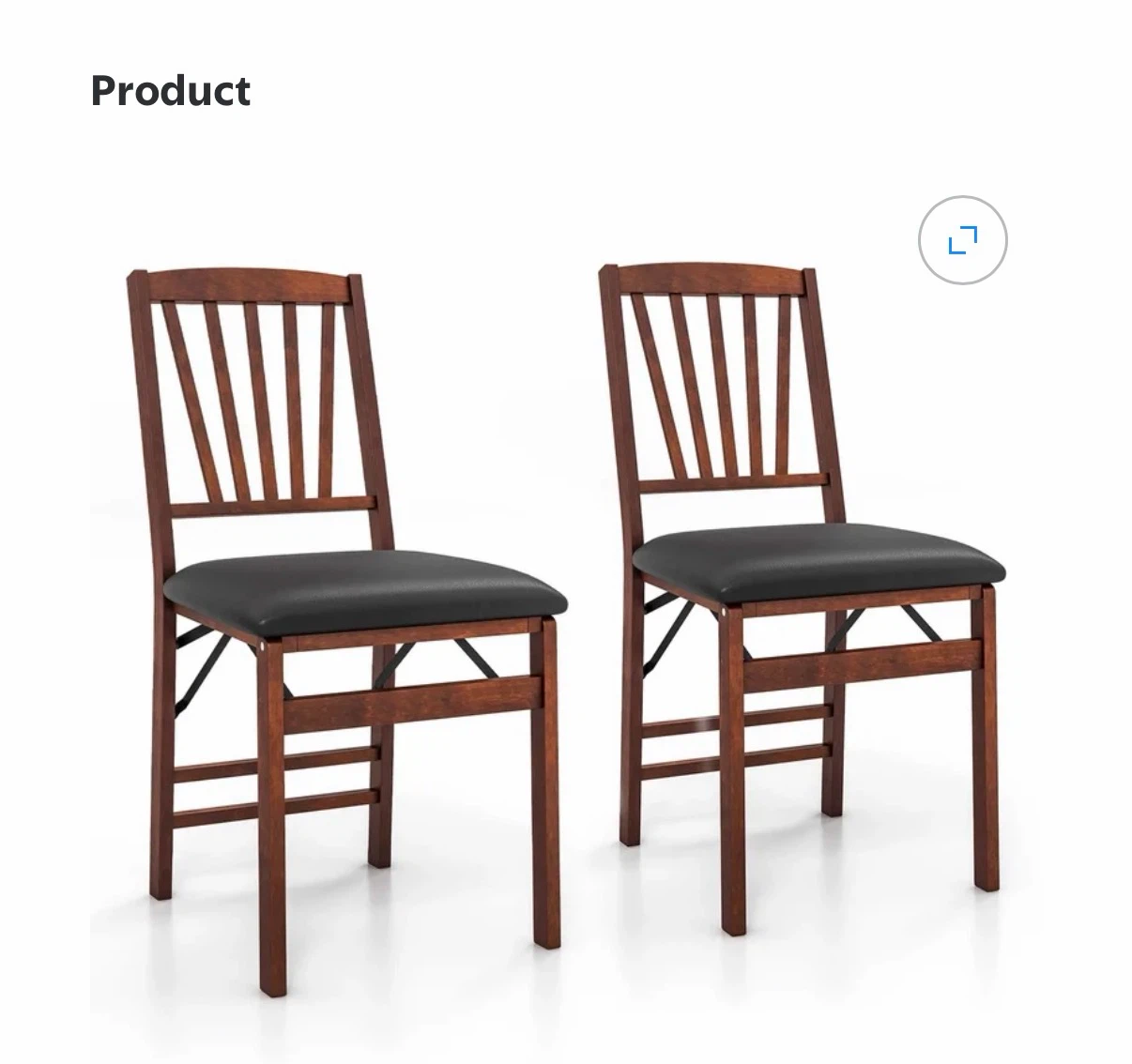 New! Wood Folding Dining Chair with Padded Seat - photo 5