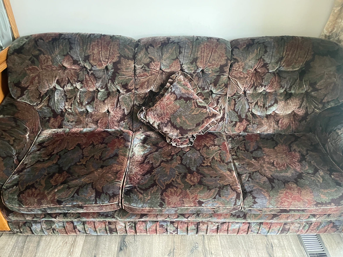 Vintage 3-Seat Floral Sofa