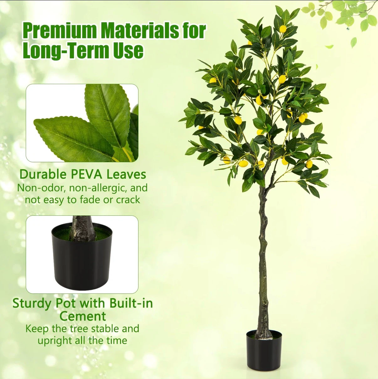 New! Artificial Lemon Tree - 63" Tall