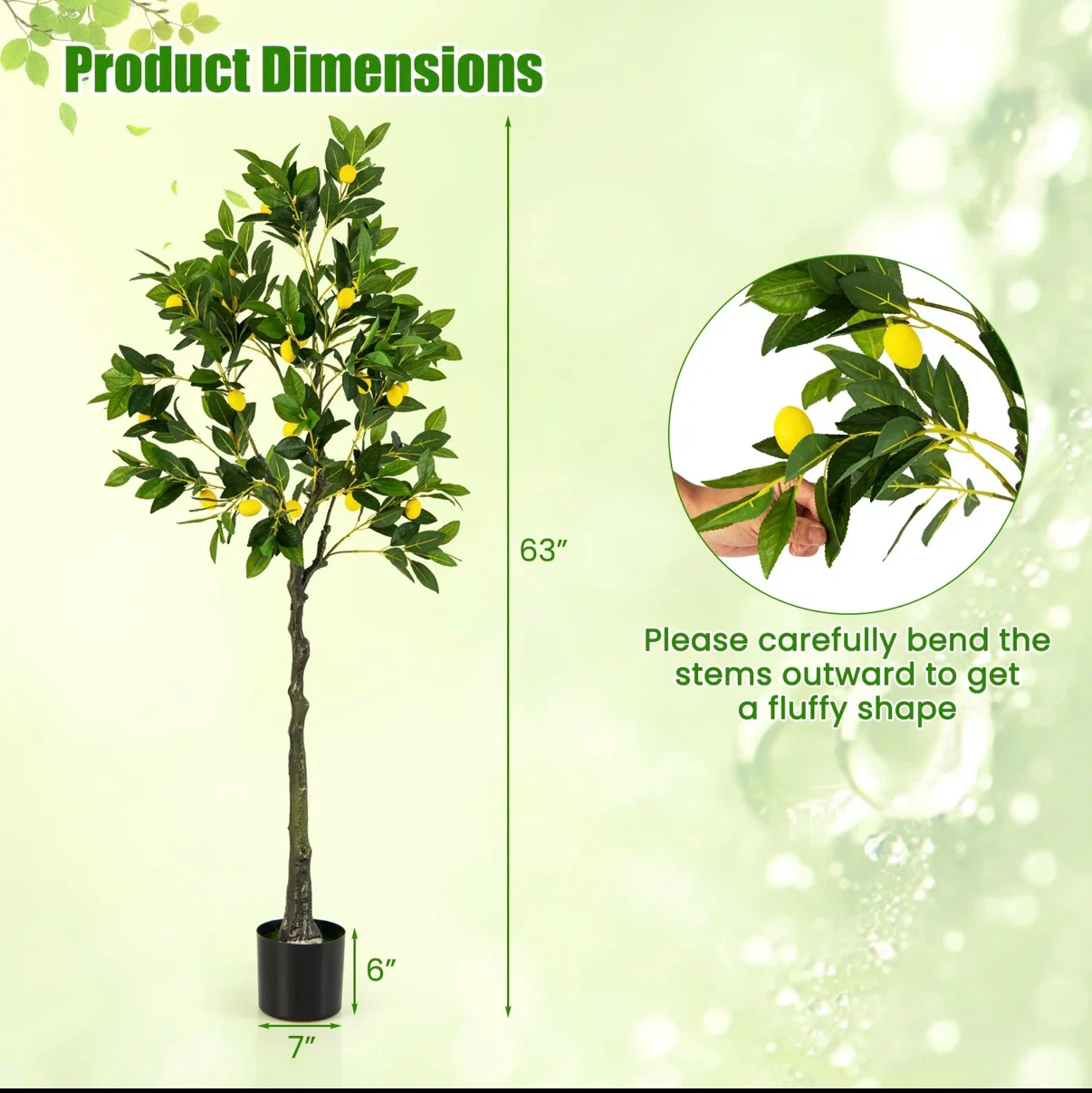 New! Artificial Lemon Tree - 63" Tall - photo 2