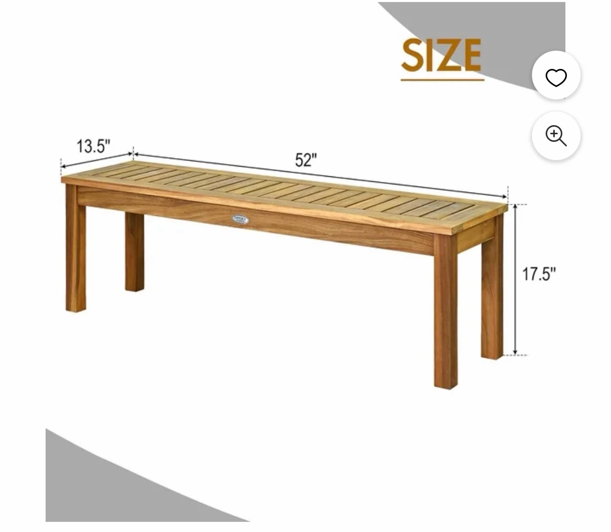 New! Acacia Wood Bench - photo 5