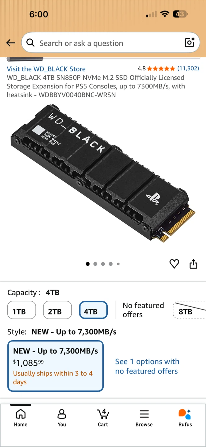 WD_BLACK 4TB SN850P - Firm Price - photo 3