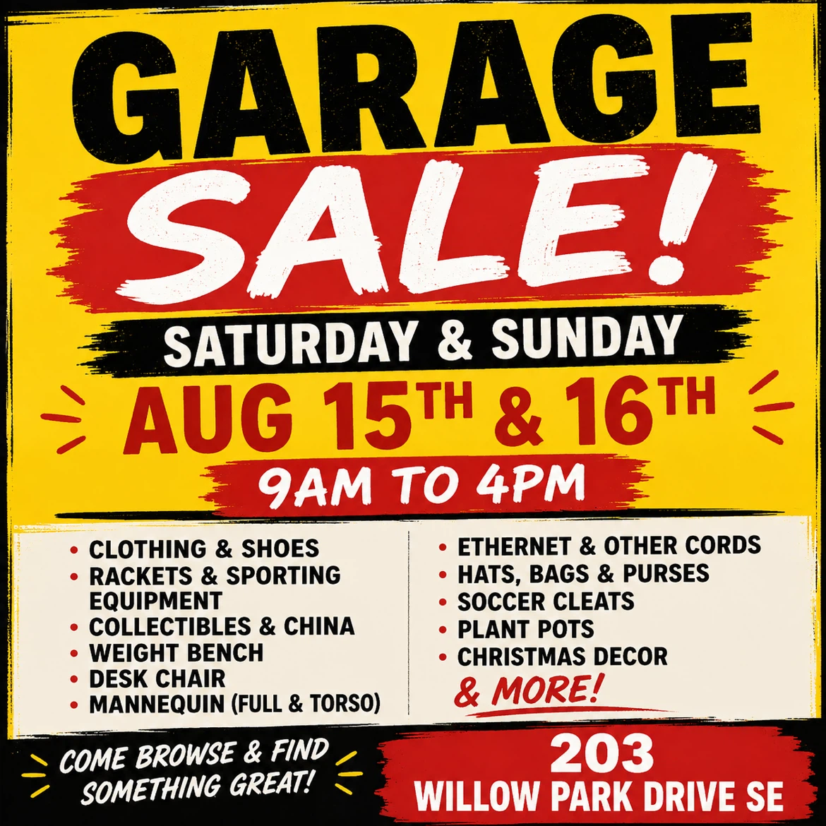Willow Park Garage Sale
