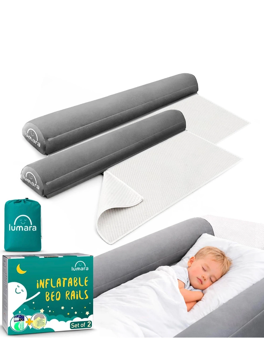 Lumara Inflatable Bed Rails - Set of 2