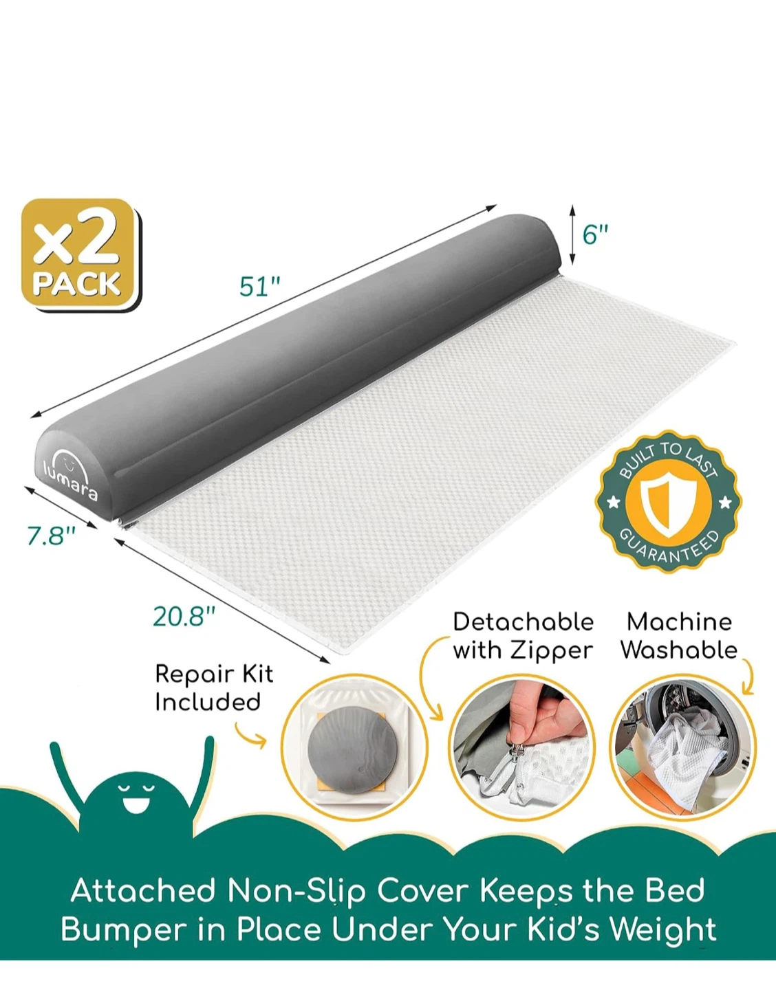 Lumara Inflatable Bed Rails - Set of 2 - photo 2