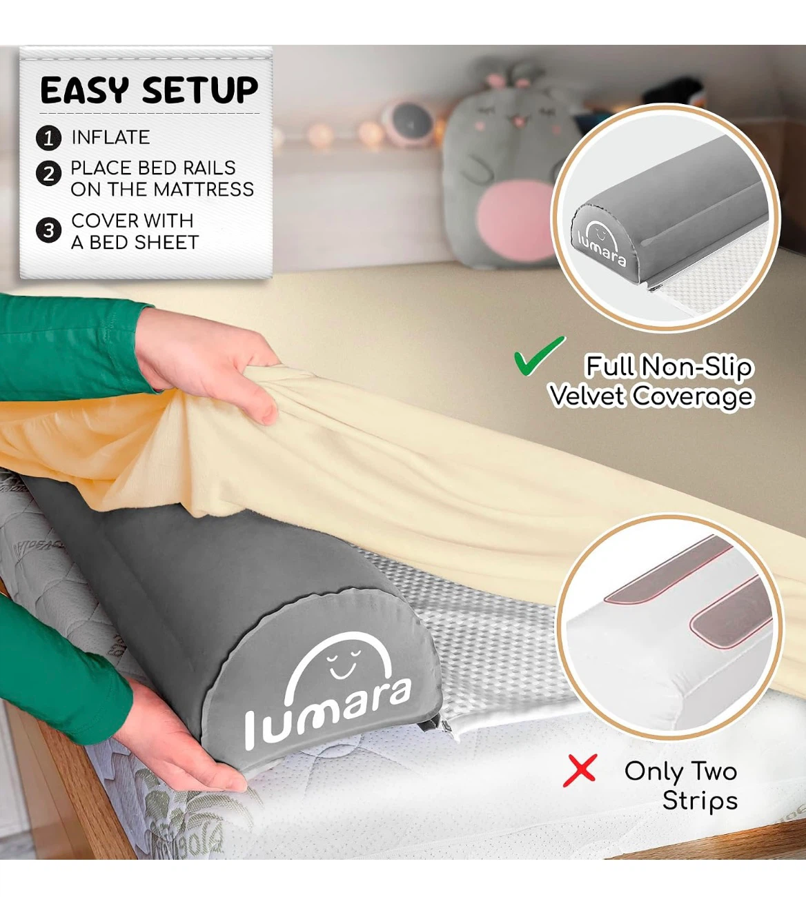 Lumara Inflatable Bed Rails - Set of 2 - photo 3