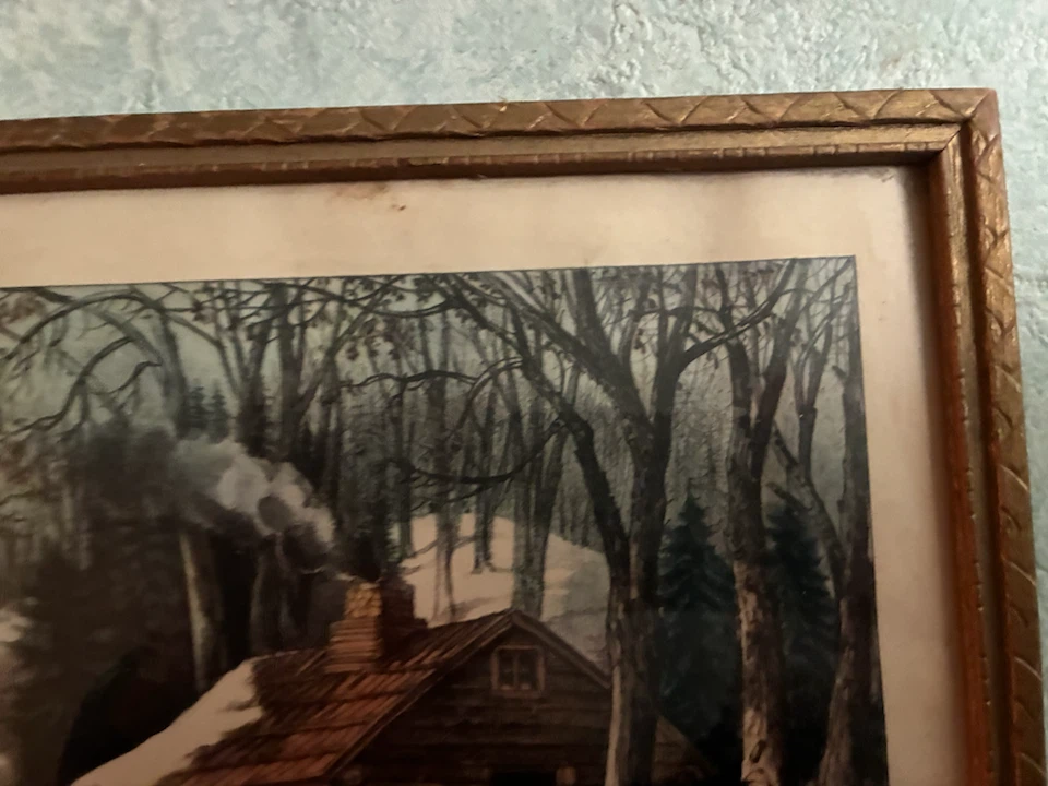 Currier & Ives "Maple Sugaring" Lithograph - photo 4