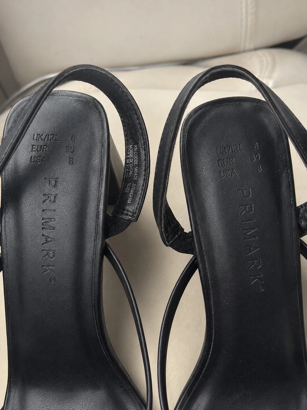 Primark Black Strappy Heeled Sandals Size 8 - photo 2