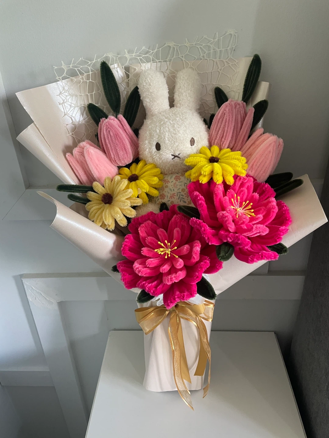 Miffy Plush pipe cleaner Flower Bouquet