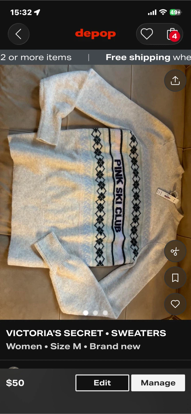 Victoria's Secret PINK Ski Club Sweater Size M