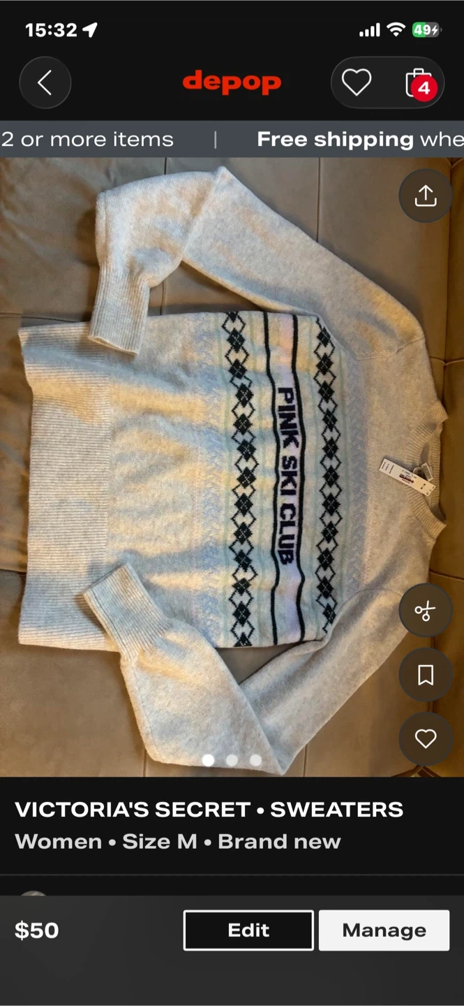 Victoria's Secret PINK Ski Club Sweater Size M in Brooklyn, NY