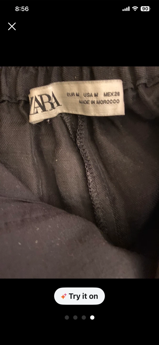 ZARA Black Wide Leg Pants - photo 3