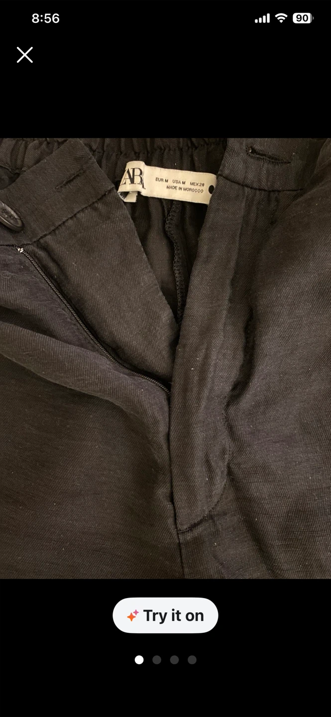 ZARA Black Wide Leg Pants - photo 4