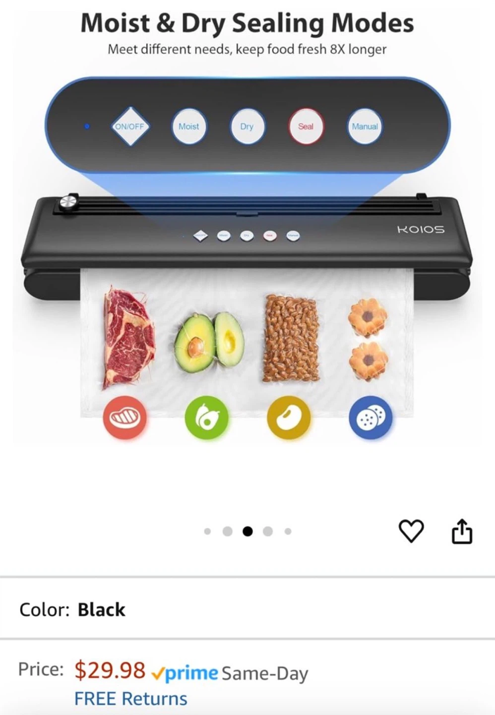 Vacuum Sealer Machine with 15 Bags & Air Suction Hose - photo 4