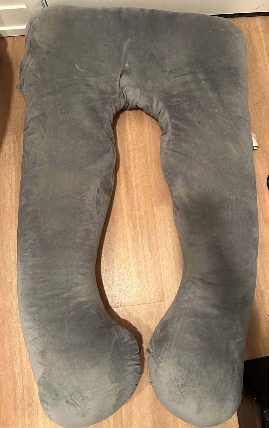 Grey U-Shaped Pregnancy Pillow