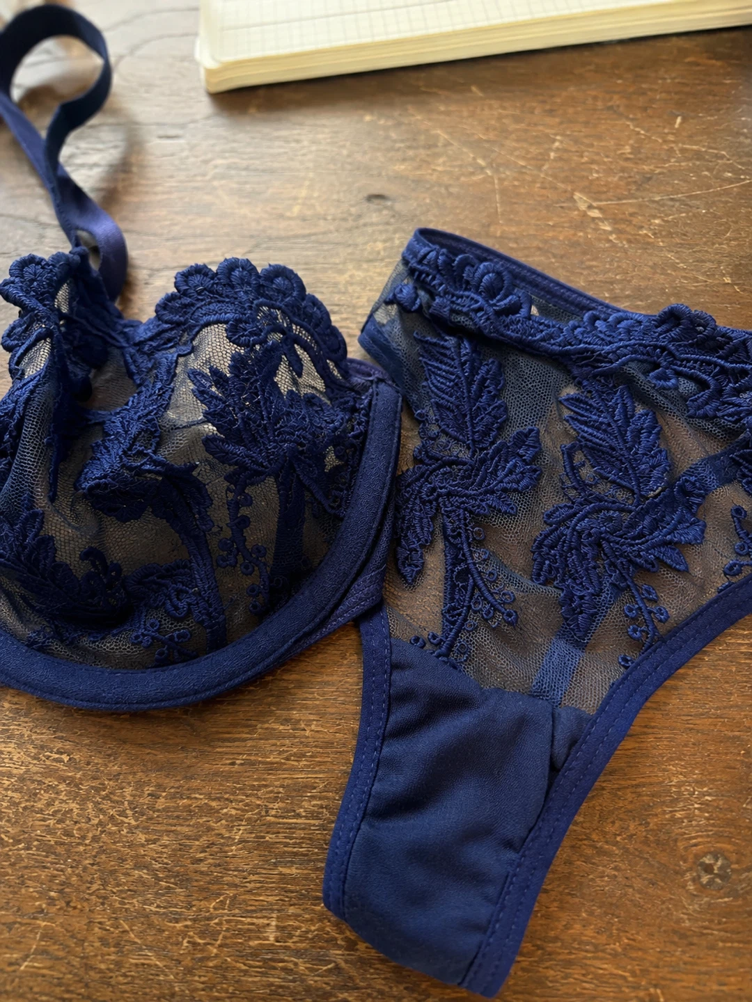 Blue Lace Lingerie Set - Bra & Thong