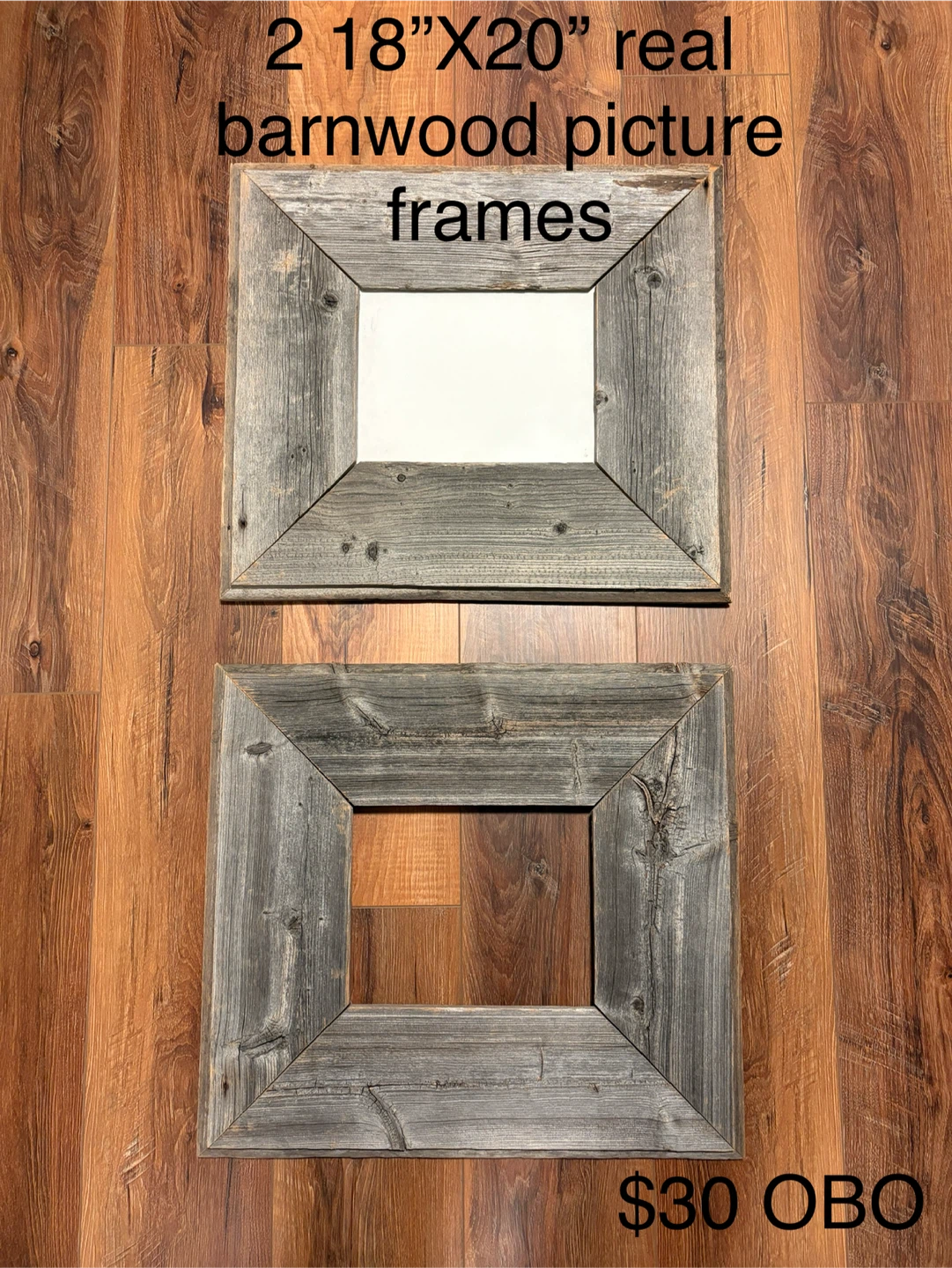 2 Barnwood Picture Frames and Barnwood shelf - photo 2