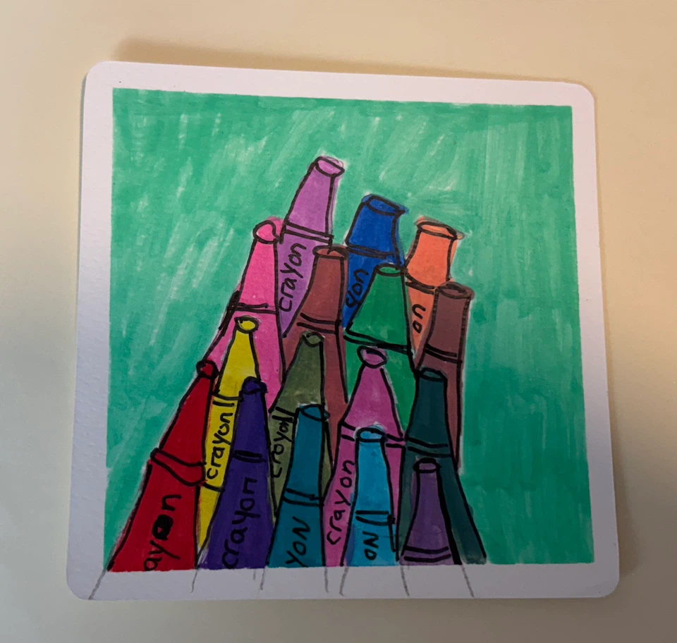 Framed Crayon Drawing Original paintings - photo 2