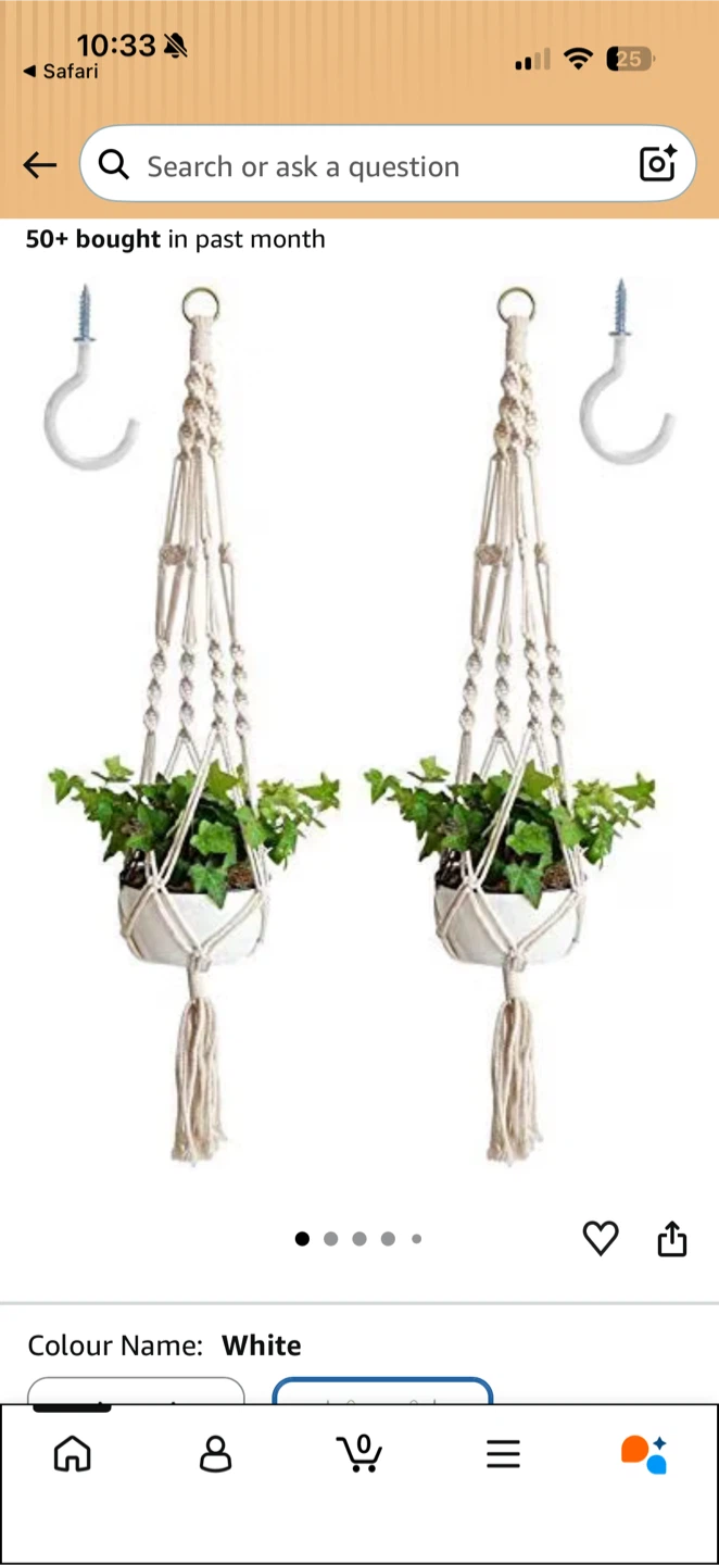 1 Sfee Macrame Plant Hanger (White)
