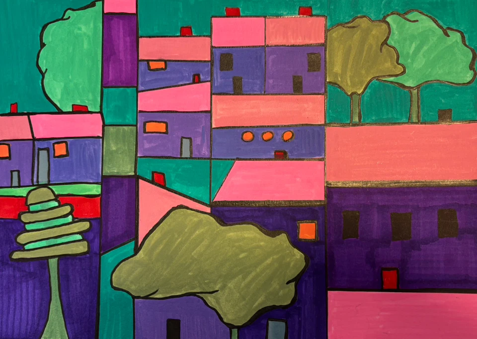 Abstract Art Print of Cityscape