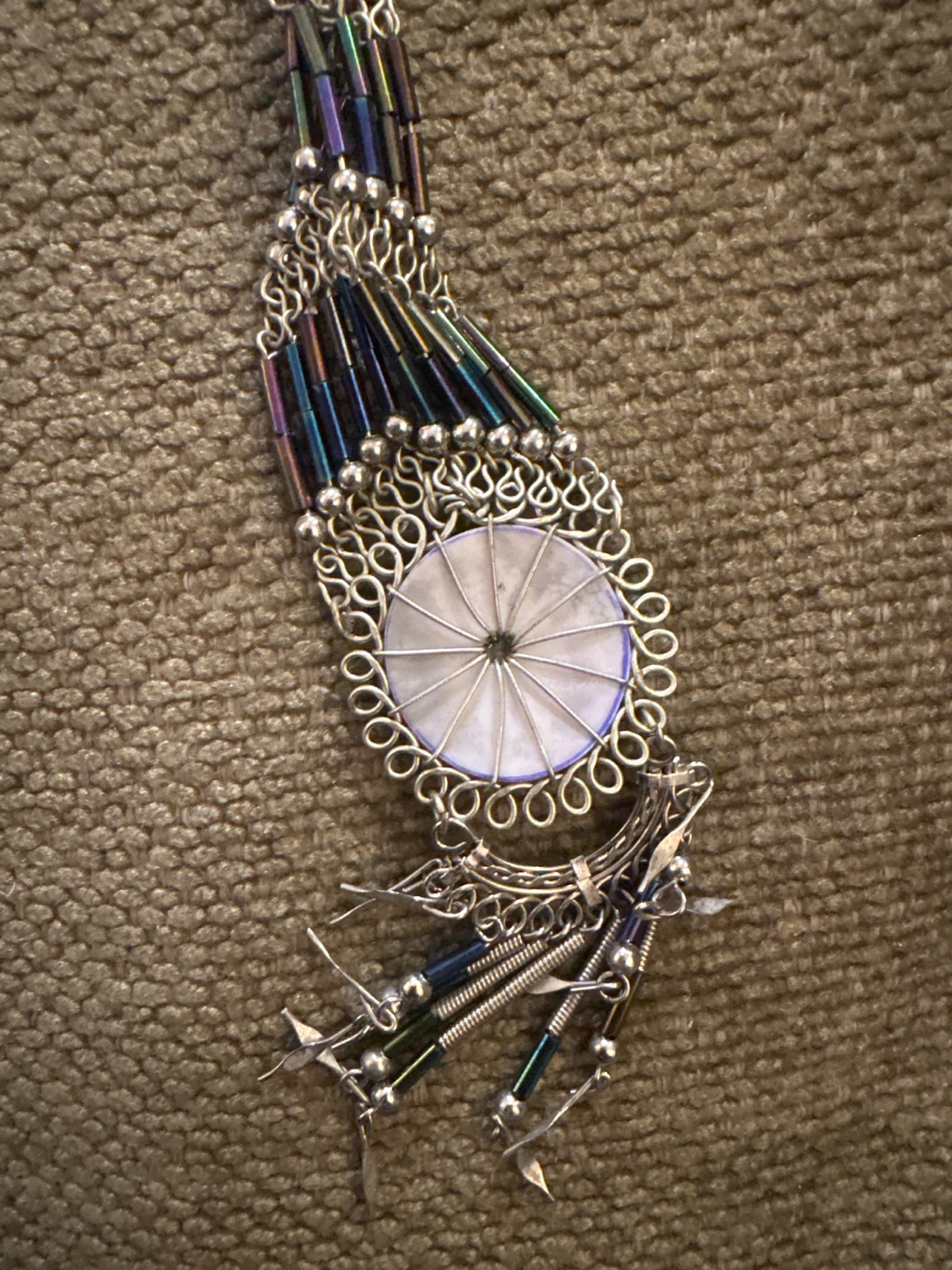 Boho Beaded Necklace with Pendant - photo 2