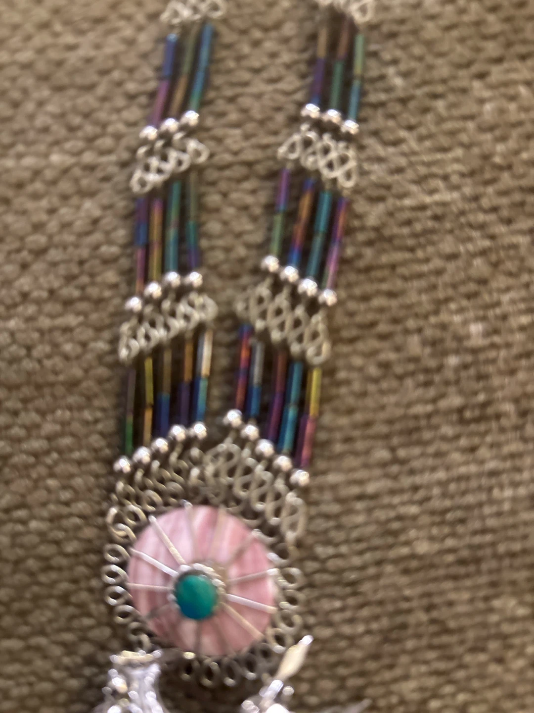 Boho Beaded Necklace with Pendant - photo 3