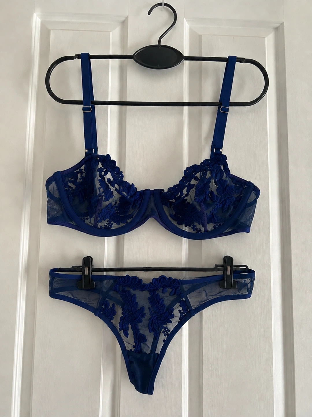 Blue Lace Lingerie Set - Bra & Thong - photo 3