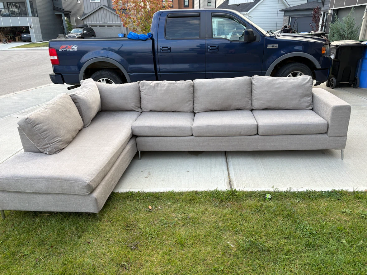 Light Grey Sectional Sofa - photo 2