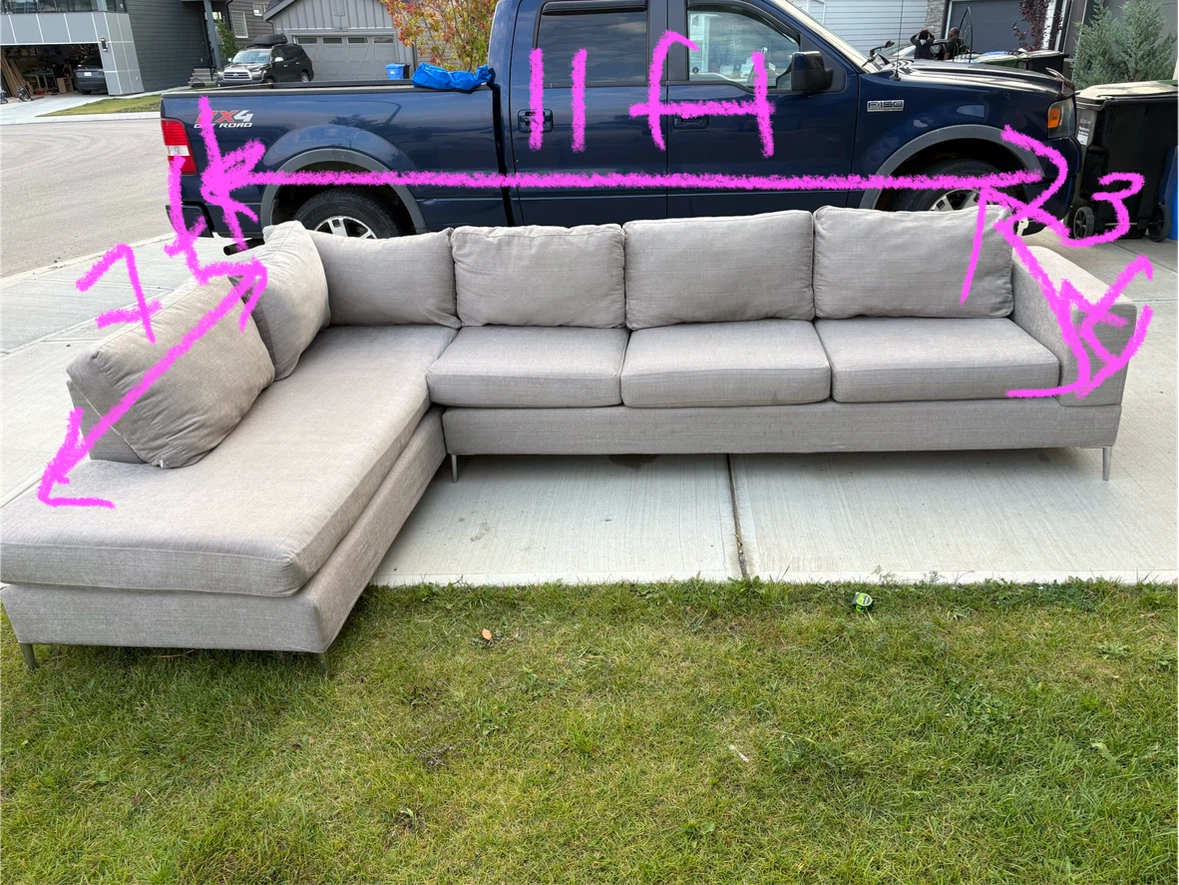Light Grey Sectional Sofa - photo 3