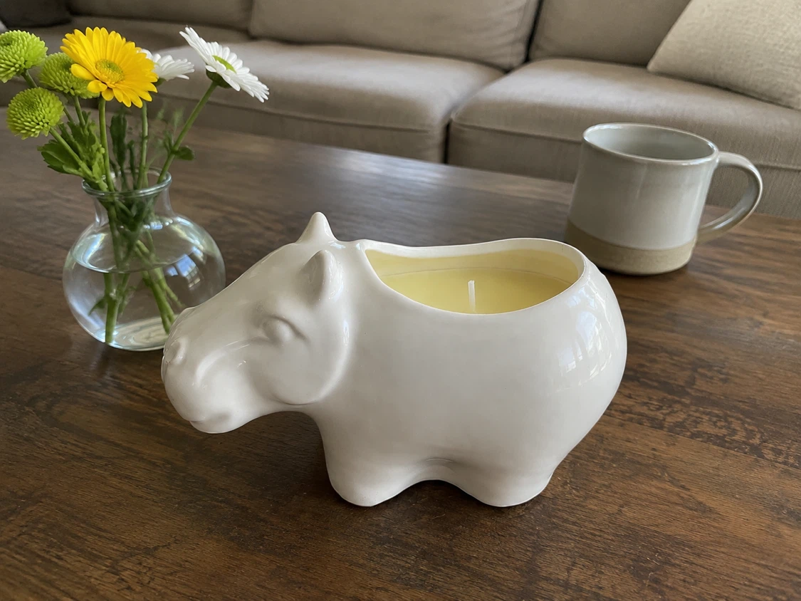White Hippo Candle Holder - photo 4