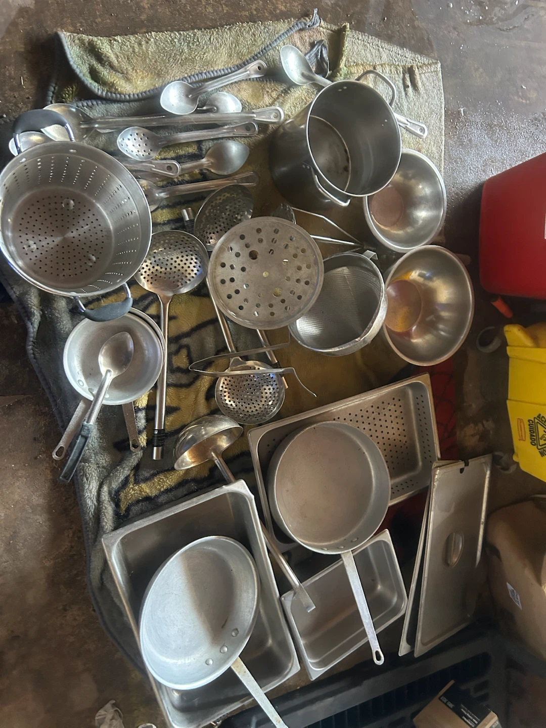 Assorted Stainless Steel Kitchenware Pots Pans Utensils