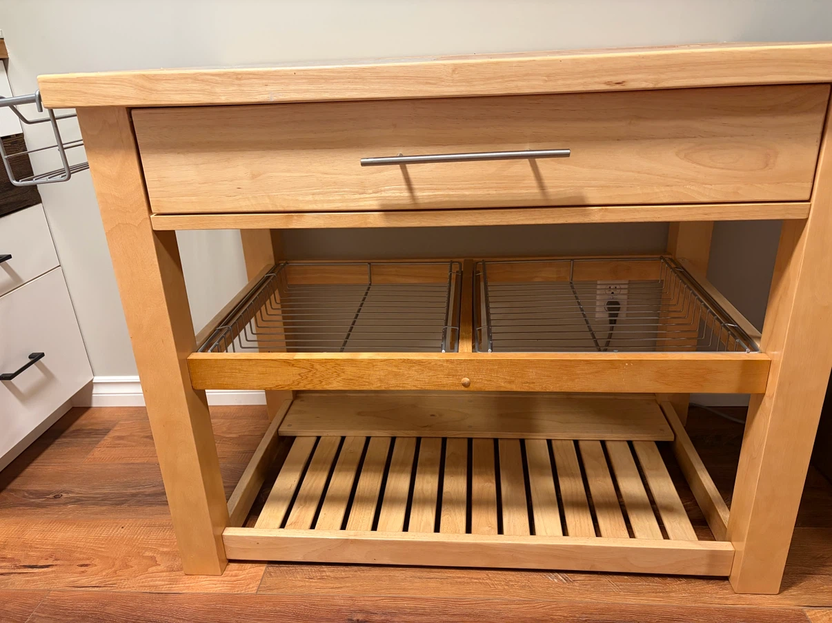 Wooden Kitchen Island Cart with Butcher Block/Granite Top - photo 5