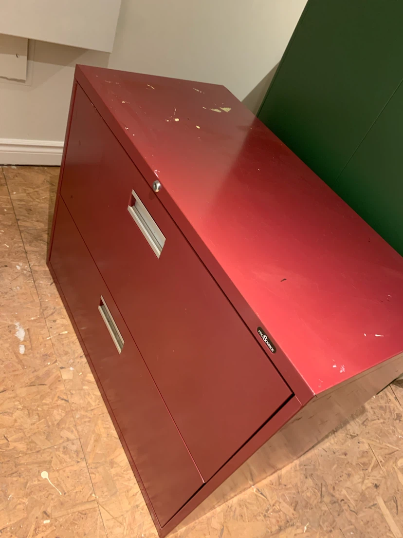2-Drawer Red Filing Cabinet
