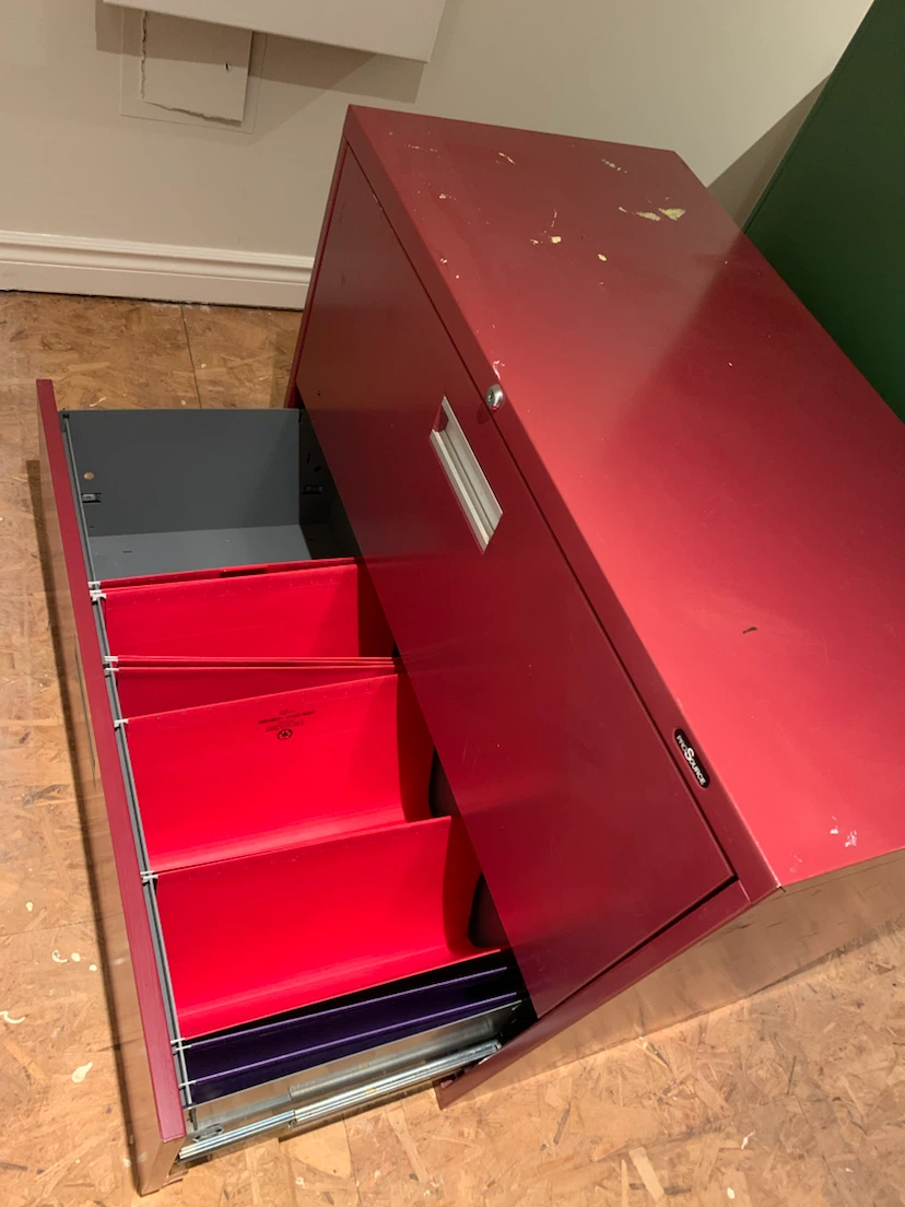 2-Drawer Red Filing Cabinet - photo 3