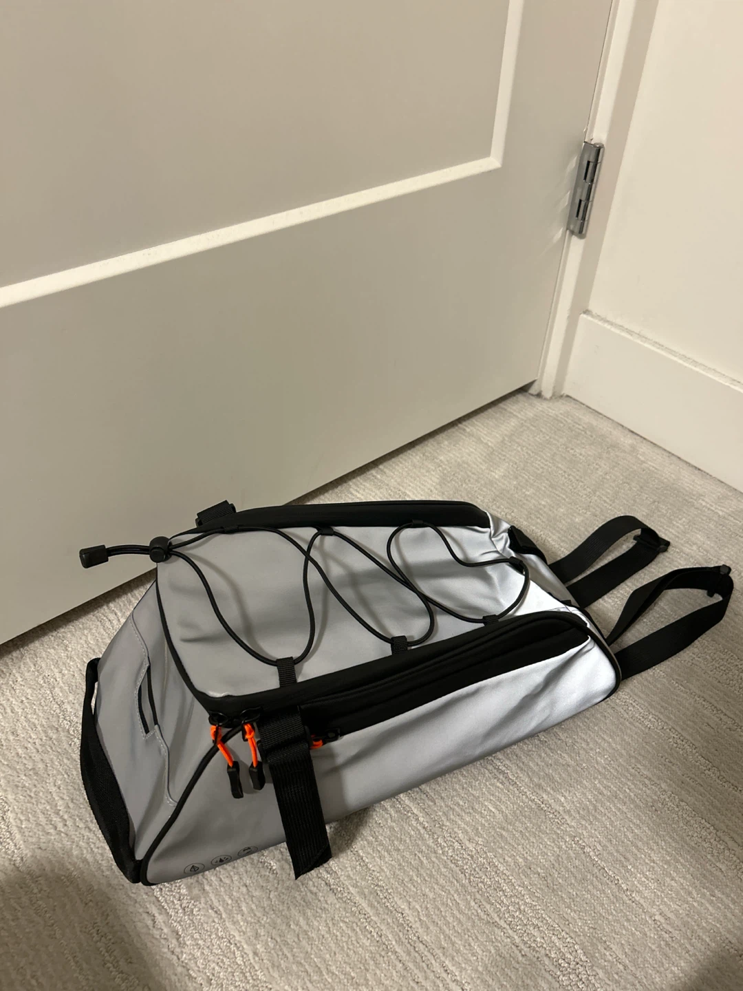 Silver and Black Reflective Backpack