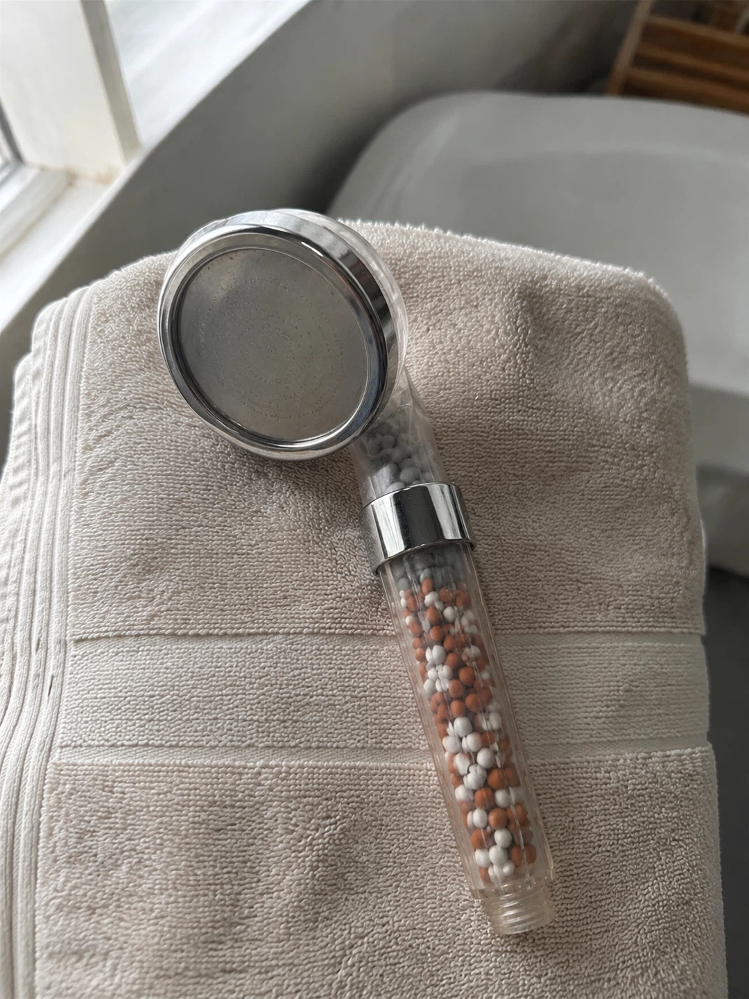 Shower Head with Filter Beads