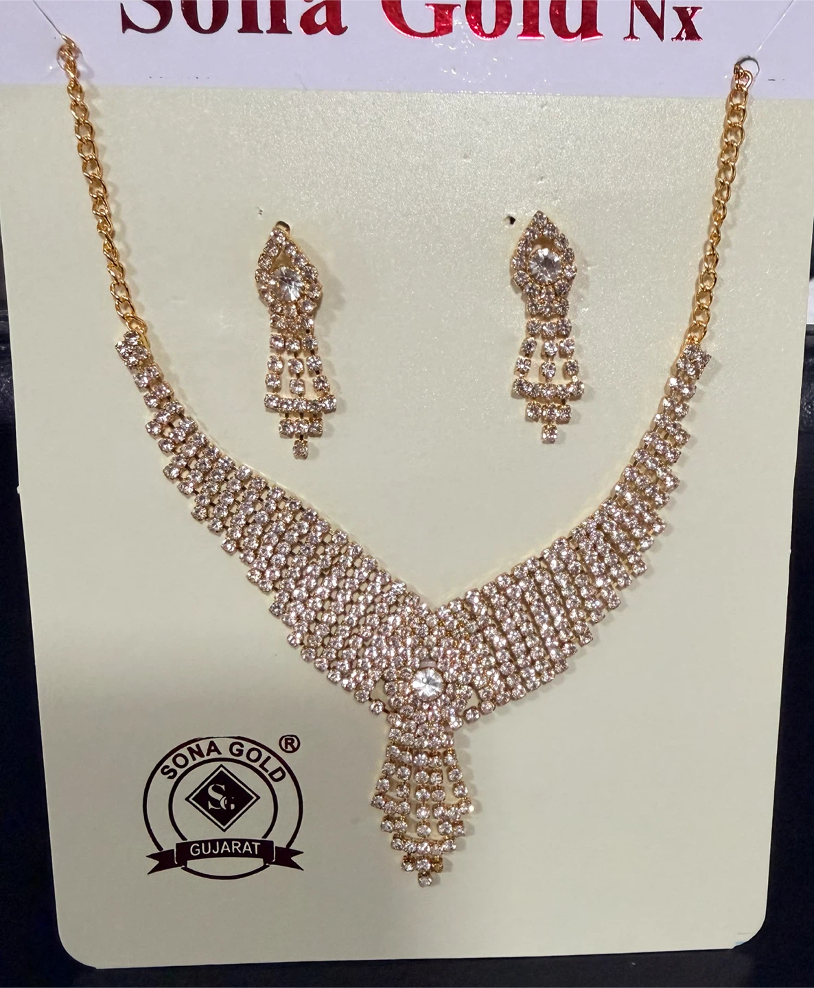 Sona Gold Necklace and Earring Set - photo 2