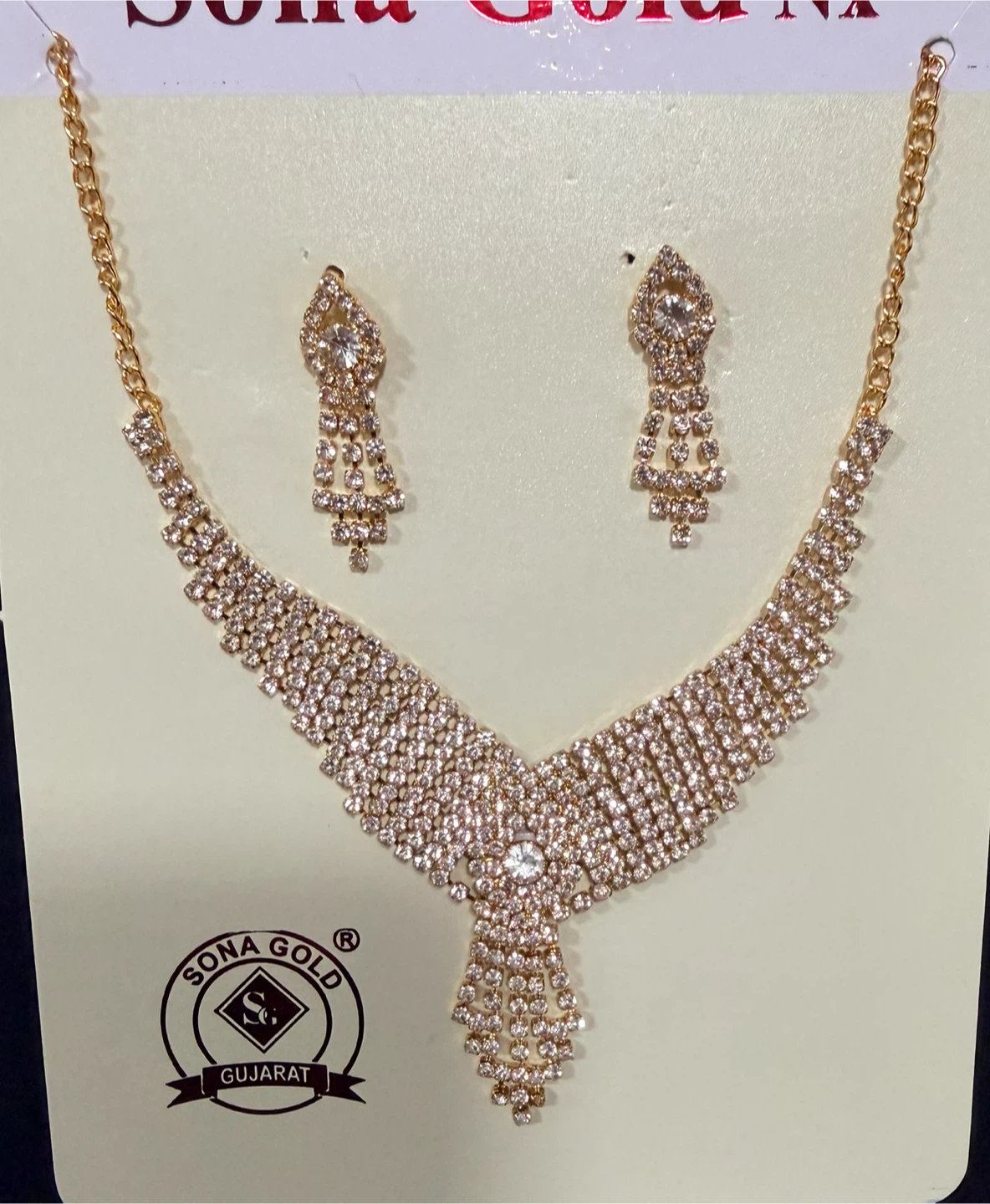 Sona Gold Necklace and Earring Set - photo 3