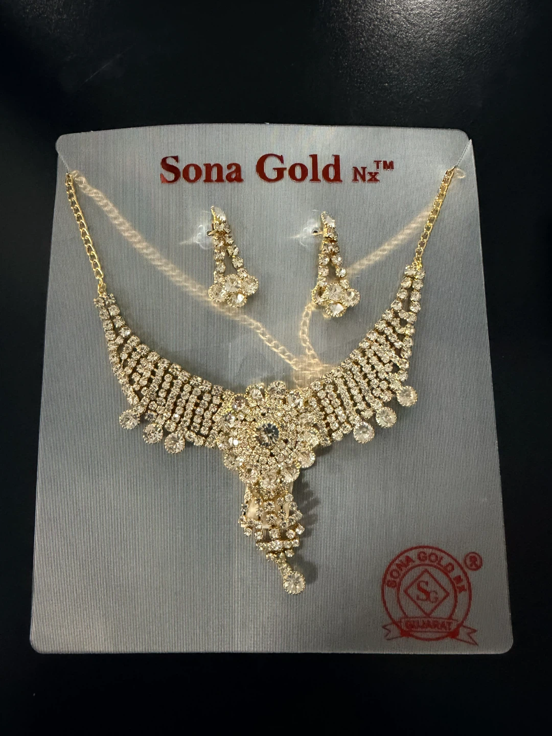Sona Gold Nx Necklace and Earring Set