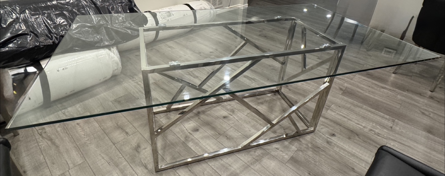 Rectangular Glass Dining Table with 10 Dining Chairs - photo 2