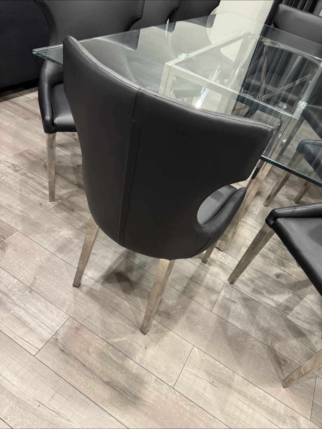 Rectangular Glass Dining Table with 10 Dining Chairs - photo 5