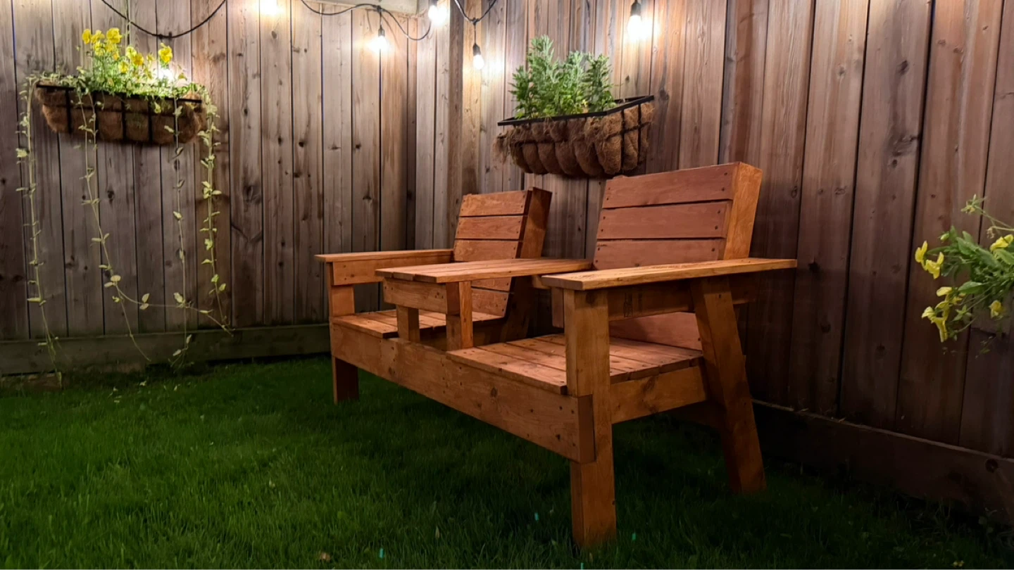Wooden garden bench - photo 3
