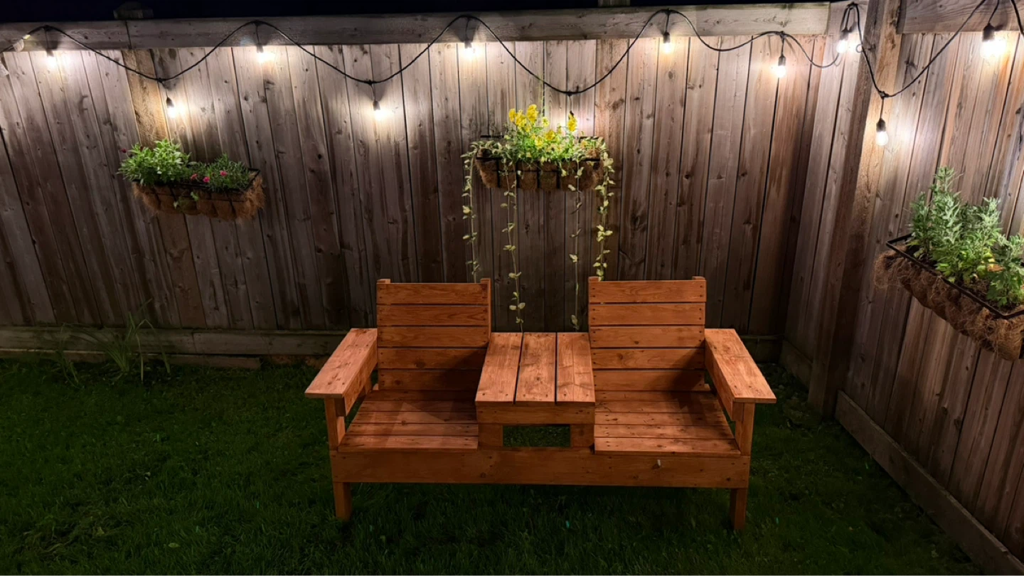 Wooden garden bench