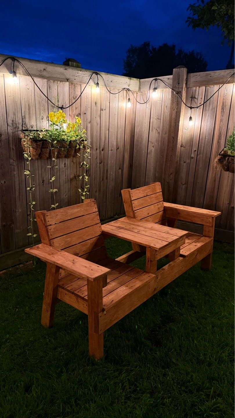 Wooden garden bench - photo 2