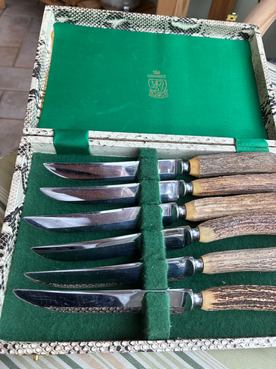 Kirkman Sheffield Stag Handle Steak Knives Set - 6 Pieces - photo 4