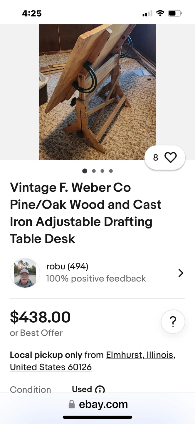 Vintage F. Weber Co. Adjustable Drafting Table - photo 4